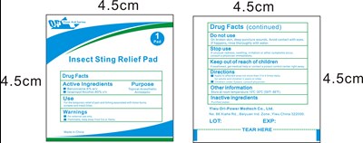 Updated Label (Updated Label   Insect Sting Relief Pad.jpg)